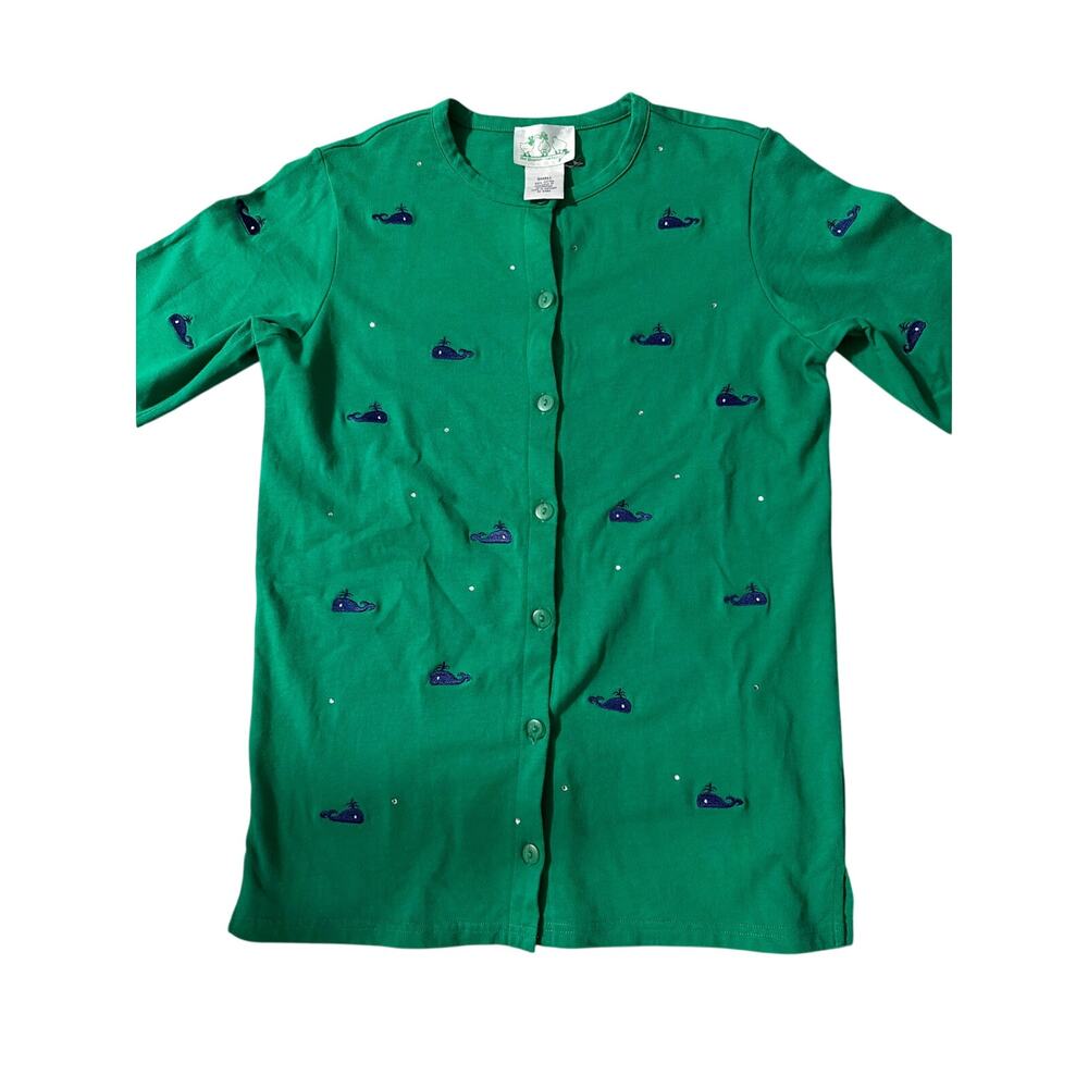 Women’s The Quacker Factory whale long sleeve button down
